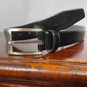 Hugo Boss Black Leather Adam Belt Mens Size 30